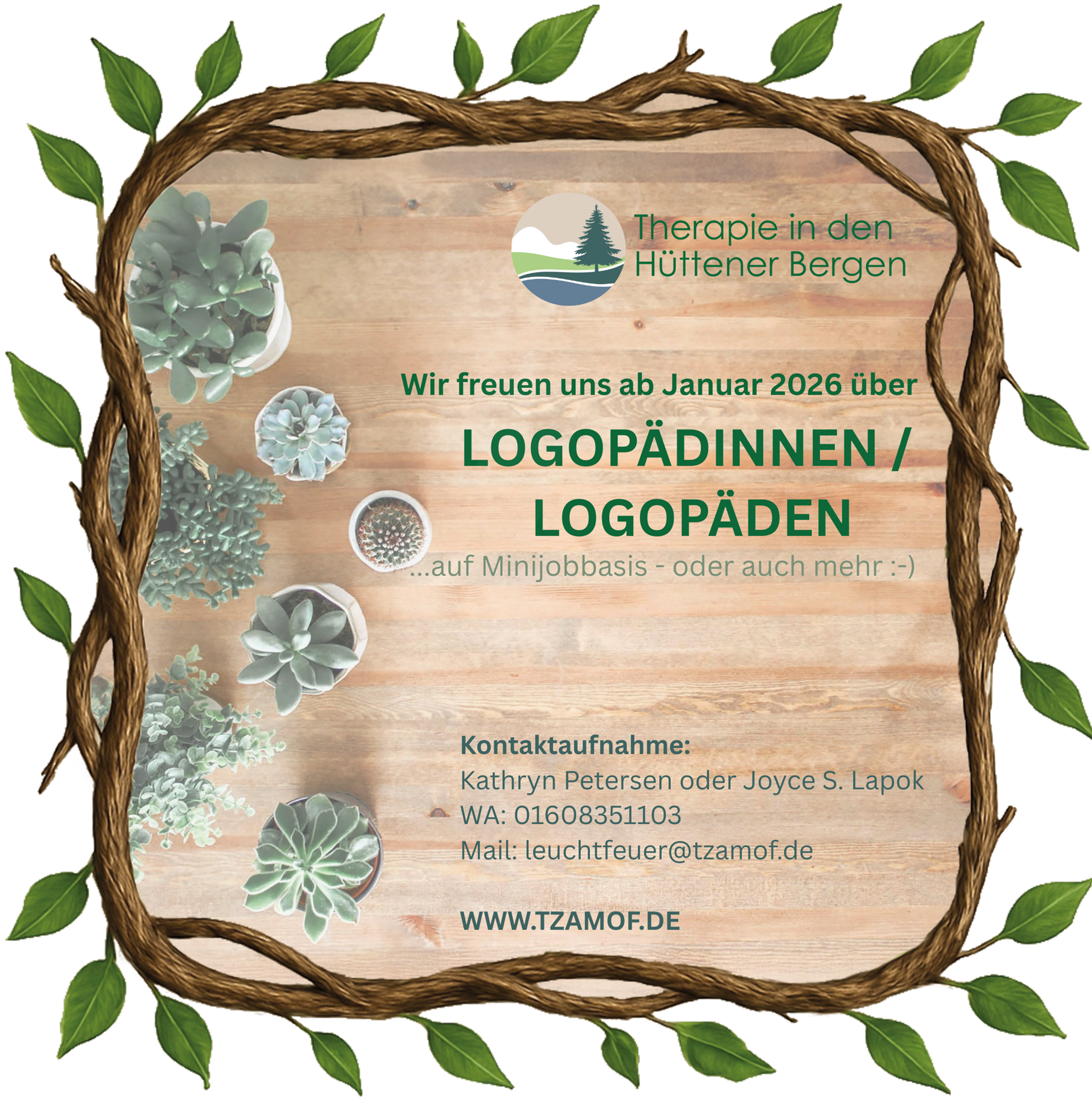 Bild mit Stellenanzeige